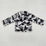 BT0744   Long sleeves  Sherpa camo  pullover