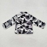 BT0744   Long sleeves  Sherpa camo  pullover