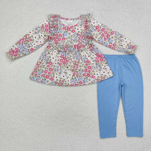 GLP1926 long sleeve fall floral girls outfits