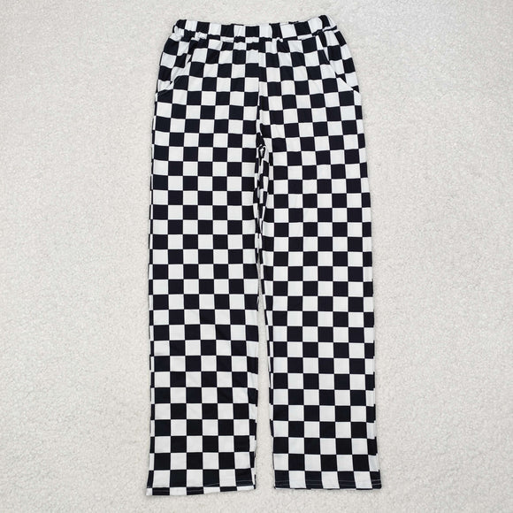 P0647  Black checkerboard woman adult pants