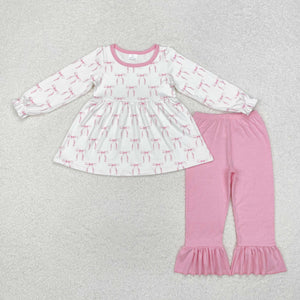 GLP1973 long sleeve bow pink girls outfits