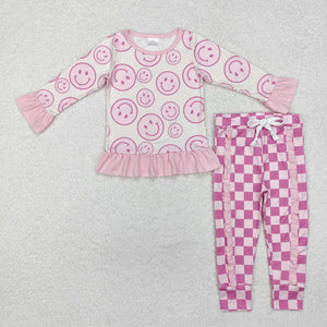 GLP1722  long sleeve smile pink girls clothing