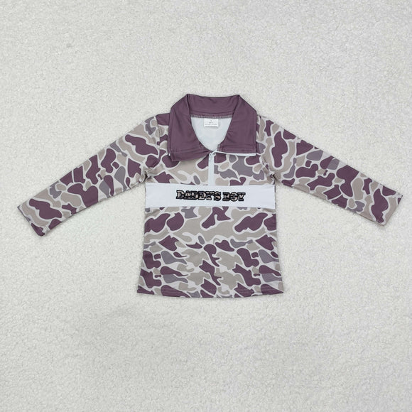 BT1001 embroideyr daddy's boy camo pullover