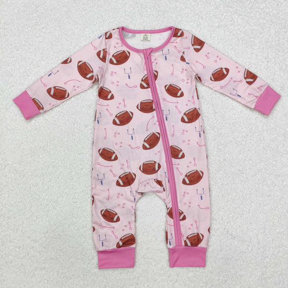 LR1464 long sleeves football pink bamboo sleeper