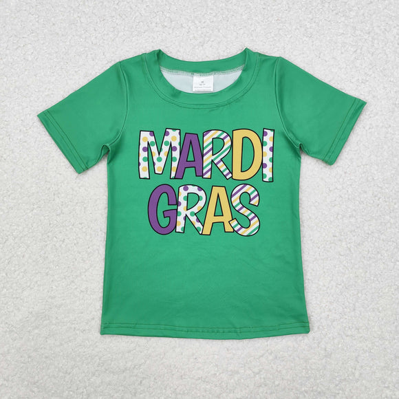 BT0995 shorts sleeve Mardi Gras green Top