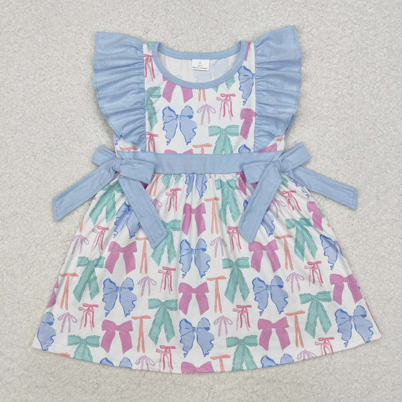 GSD1449 summer blue bow dress