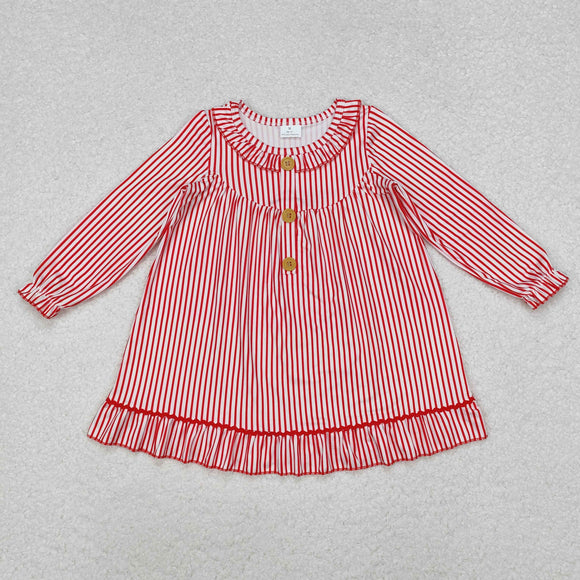 GLD0933 long sleeve Christmas red stripe dress