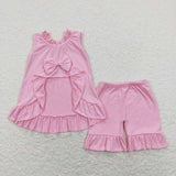 GSSO0518--  summer pink shirt girls outfits