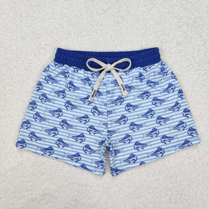 S0172-- fish blue swimming trunks