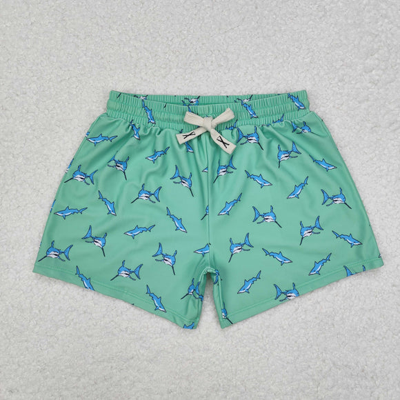 S0173-- fish green swimming trunks