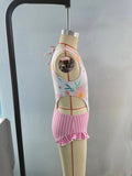 S0181--pre order striped&floral swimsuit