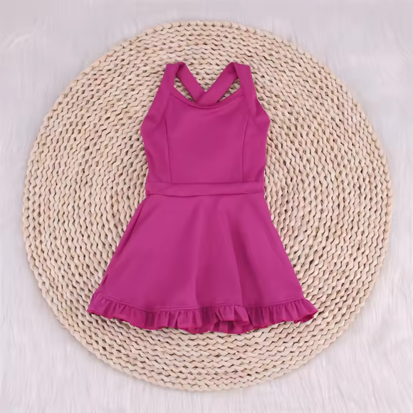 S0442 purple sleeveless baby girls summer swimsuit
