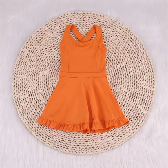 S0443 orange sleeveless baby girls summer swimsuit
