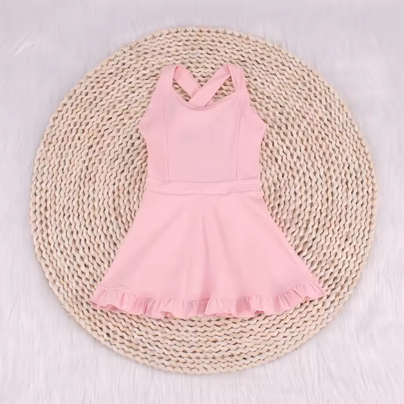 S0443 light pink sleeveless baby girls summer swimsuit