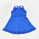 S0445 blue sleeveless baby girls summer dress