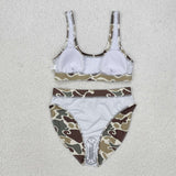 S0476  Camo print mommy and me women summer swimsuit