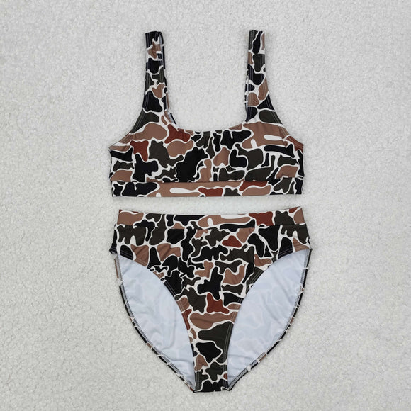 S0480  Camo print mommy and me women summer swimsuit