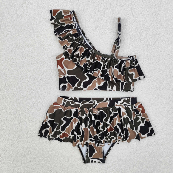 S0481 camouflage girls swimsuit