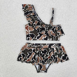 USA S0481 camouflage girls swimsuit