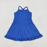 S0551 blue sleeveless baby girls summer swimsuit