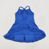 S0551 blue sleeveless baby girls summer swimsuit