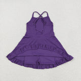 S0554 purple yoga  dress
