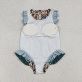S0598 Baby girls camo floral swimsuit