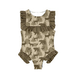 10.25 Pre-order S0599 Baby girls deer bear floral swimsuit