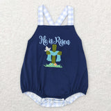 Matching Easter embroidered he is risen kids outfits