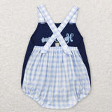 SR0565--pre embroidered he is risen navy boy bubble