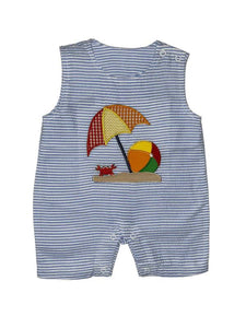 Sleeveless stripe crab ball beach baby boy summer romper