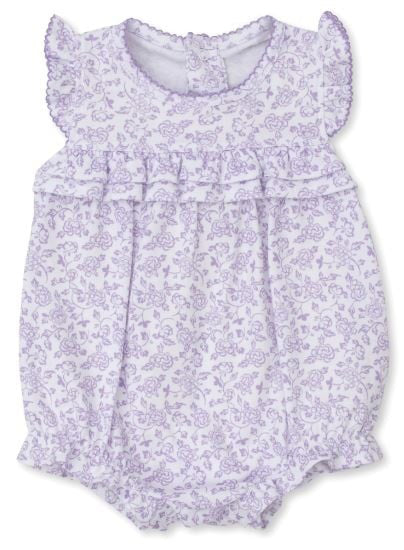 Flutter sleeves lavender floral baby girls summer romper