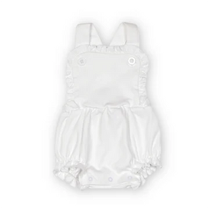 White cotton straps baby girls summer bubble