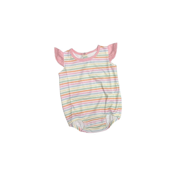Deadline May 13 pre order Flutter sleeves colorful stripe baby girl romper