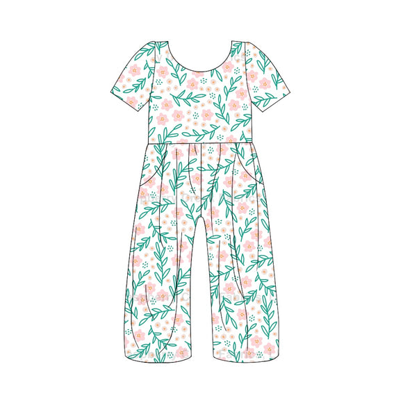 SR1859 Deadline May 23 pre order Short sleeves spring floral jumpsuit