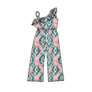 SR1978 pre order western Aztec girls jumpsuit