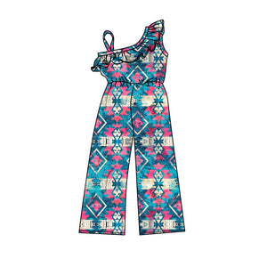 SR1979 pre order western Aztec girls jumpsuit