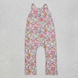 SR1982  spring floral girl long sleeve jumpsuit