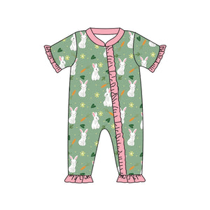 SR2070- pre order Easter rabbit green girls sleeper