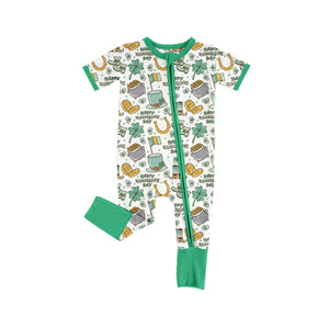 SR2081- pre order short sleeve Happy shamrock day sleeper