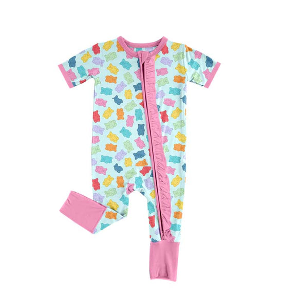 SR2091 pre-order baby girl clothes colorful bear girl fall spring romper-2024.11.11