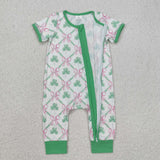 SR2109 baby girl clothes lucky girl St. Patrick summer romper