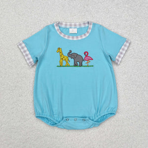 SR2123  baby boy clothes embroidery animal boy summer bubble