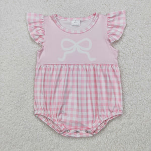 SR2135 baby girl clothes pink bows girl summer bubble