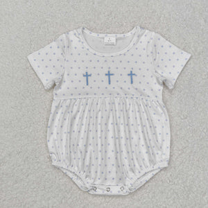 SR2147 baby  boy clothes embroidered cross boy summer bubble