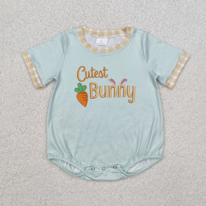 SR2198 Baby Girl Easter cute  bunny short sleeve romper