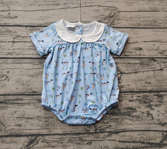 Pre-ordre SR2275 Baby girls blue duck short sleeve romper