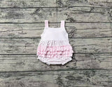 Pre-ordre SR2280 Baby Girls pink suspenders romper