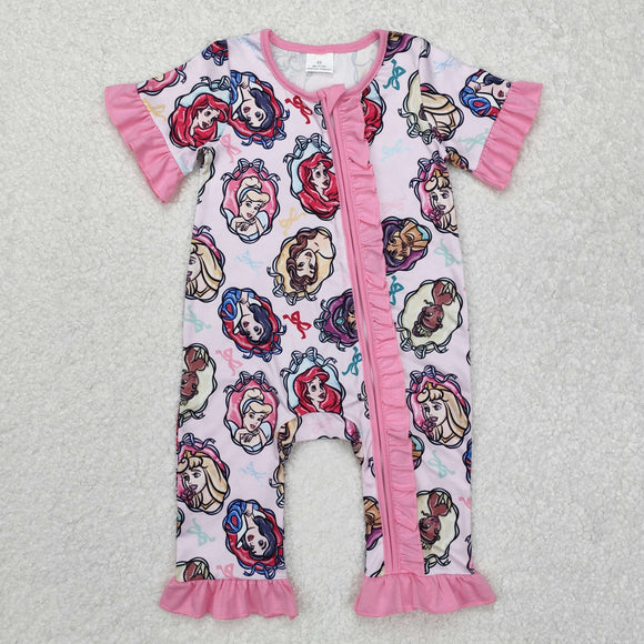 SR2309 Baby Girls princess pink romper