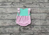 Pre-ordre SR2326 Baby girls embroidery flying sleeve pink green romper